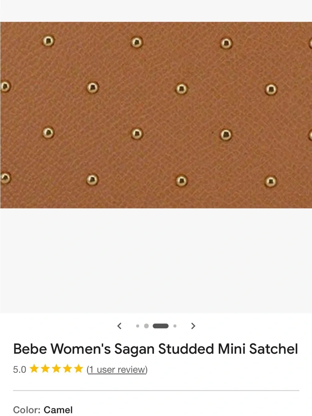 bebe mini Tan Studded Satchel with Top Handles
